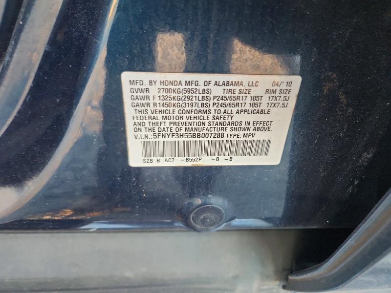 Photo 14 from auction – 2011 HONDA PILOT EXL with VIN 5FNYF3H55BB007288