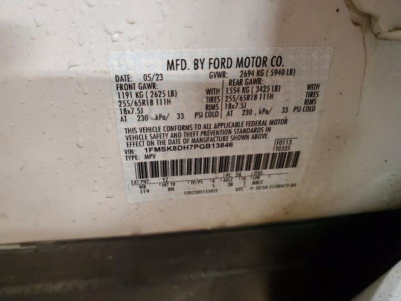 Photo 14 from auction – 2023 FORD EXPLORER X with VIN 1FMSK8DH7PGB13846