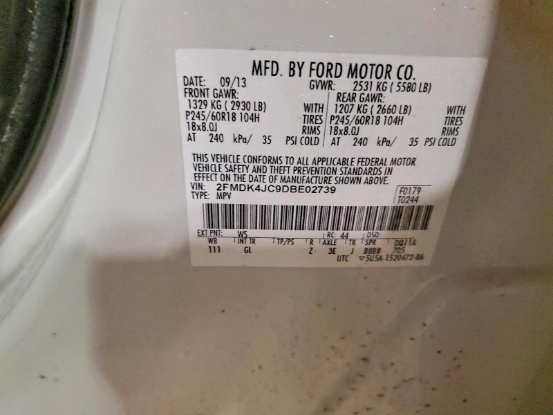 Photo 14 from auction – 2013 FORD EDGE with VIN 2FMDK4JC9DBE02739