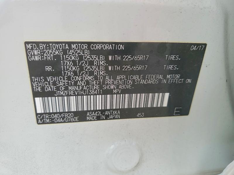 Photo 14 from auction – 2017 TOYOTA RAV4 LE with VIN JTMZFREV1HJ138411