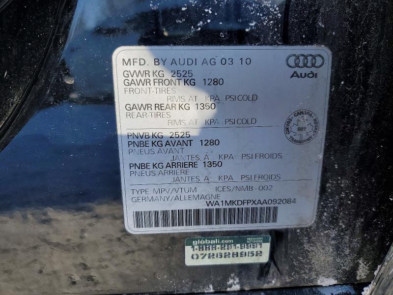 Photo 14 from auction – 2010 AUDI Q5 PREMIUM with VIN WA1MKDFPXAA092084