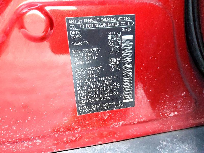 Photo 14 from auction – 2016 NISSAN ROGUE S with VIN KNMAT2MV9GP665218