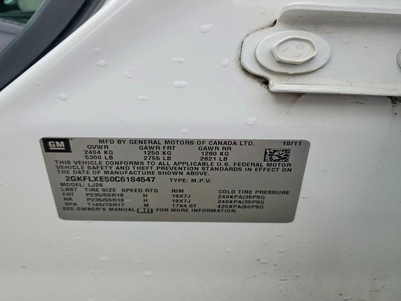 Photo 14 from auction – 2012 GMC TERRAIN SL with VIN 2GKFLXE50C6184547
