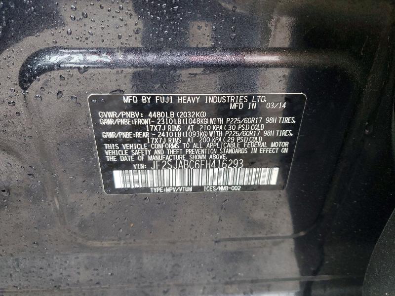 Photo 14 from auction – 2015 SUBARU FORESTER 2 with VIN JF2SJABC6FH416293