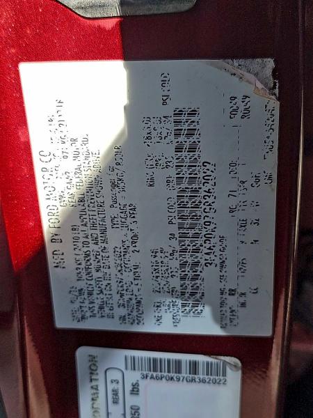 Photo 10 from auction – 2016 FORD FUSION TIT with VIN 3FA6P0K97GR362022