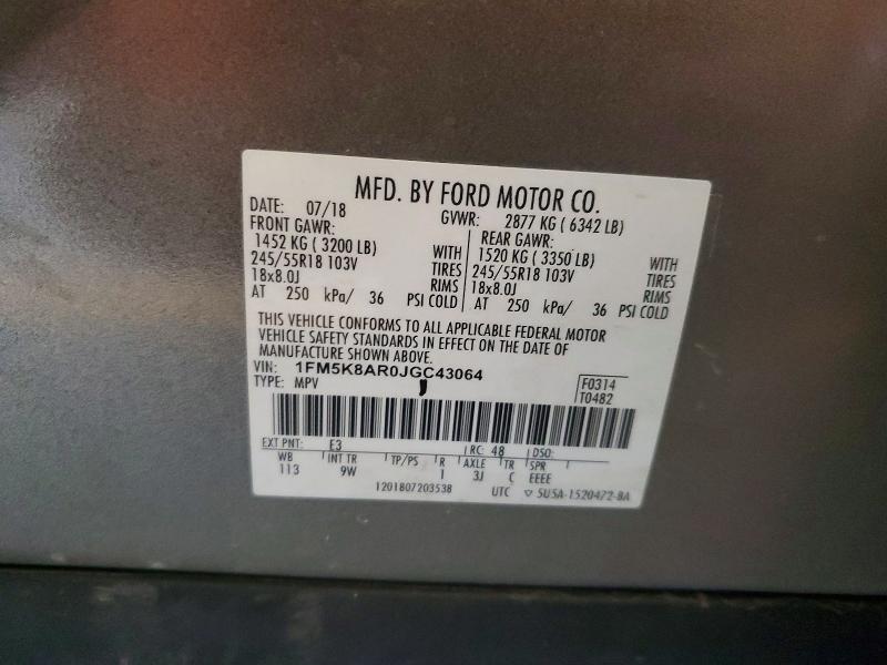 Photo 14 from auction – 2018 FORD EXPLORER P with VIN 1FM5K8AR0JGC43064