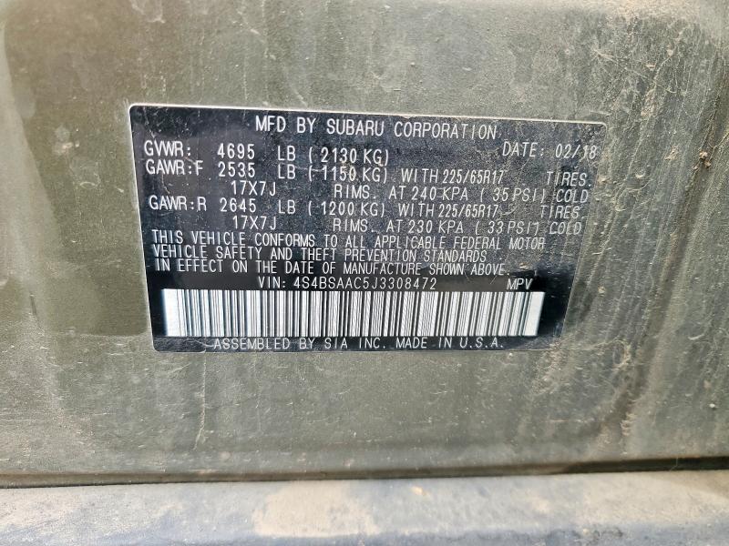 Photo 14 from auction – 2018 SUBARU OUTBACK 2. with VIN 4S4BSAAC5J3308472