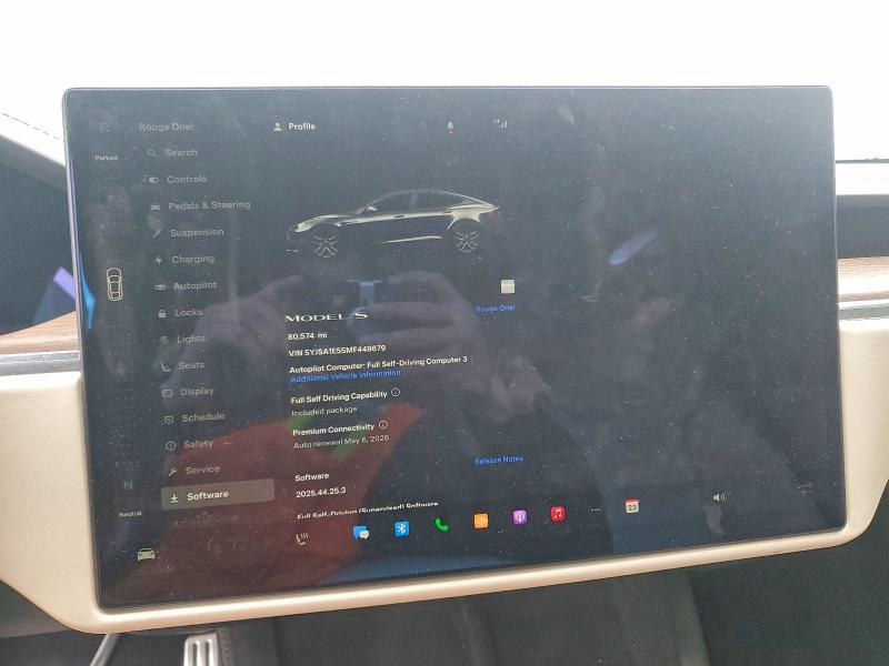 Photo 9 from auction – 2021 TESLA MODEL S with VIN 5YJSA1E55MF449679