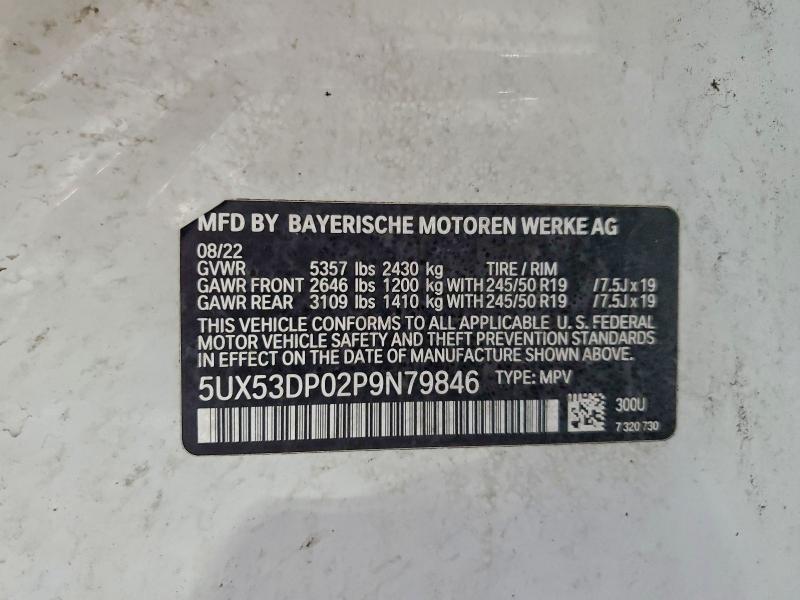 Photo 14 from auction – 2023 BMW X3 XDRIVE3 with VIN 5UX53DP02P9N79846