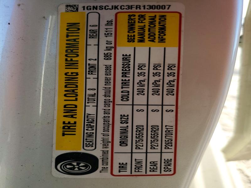 Photo 14 from auction – 2015 CHEVROLET SUBURBAN with VIN 1GNSCJKC3FR130007