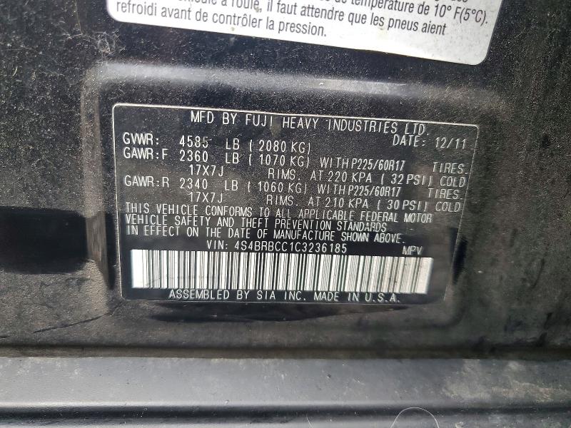 Снимка 14 от търг – 2012 SUBARU OUTBACK 2. с VIN 4S4BRBCC1C3236185