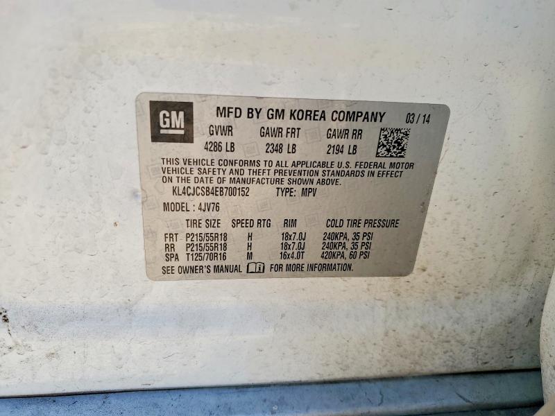 Photo 14 from auction – 2014 BUICK ENCORE with VIN KL4CJCSB4EB700152