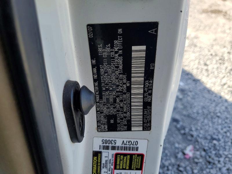 Photo 14 from auction – 2007 TOYOTA SIENNA XLE with VIN 5TDBK22C47S002993