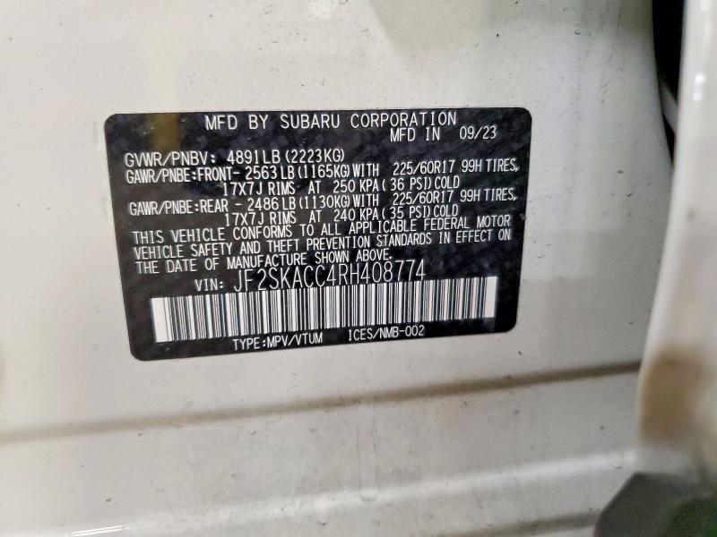 Photo 14 from auction – 2024 SUBARU FORESTER P with VIN JF2SKACC4RH408774