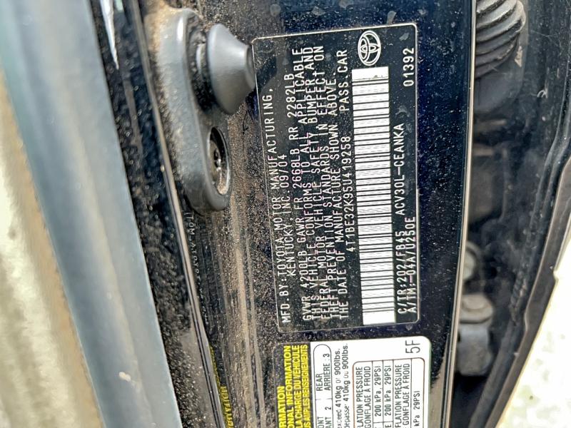 Photo 10 from auction – 2005 TOYOTA CAMRY LE with VIN 4T1BE32K95U419258