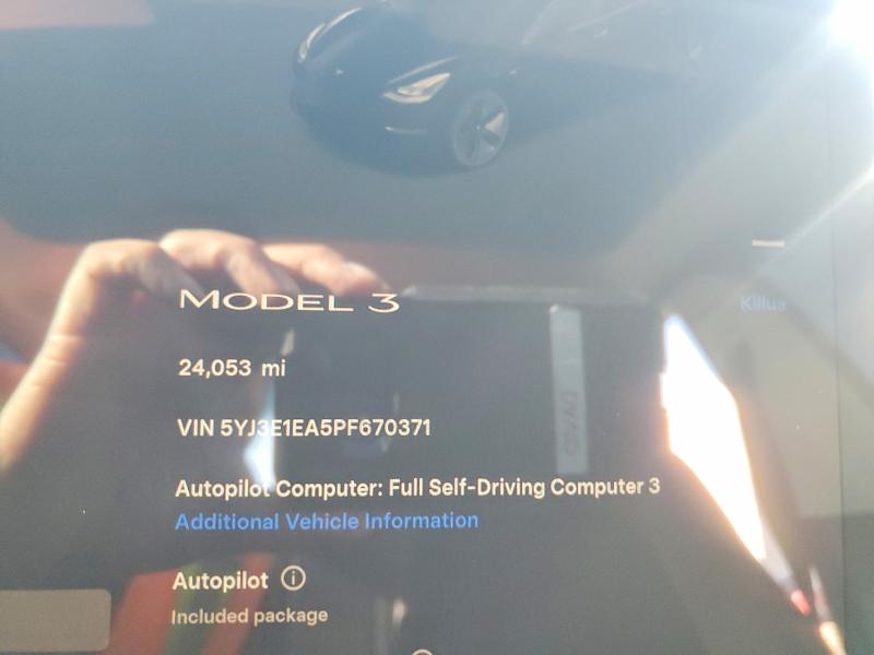 Photo 9 from auction – 2023 TESLA MODEL 3 with VIN 5YJ3E1EA5PF670371