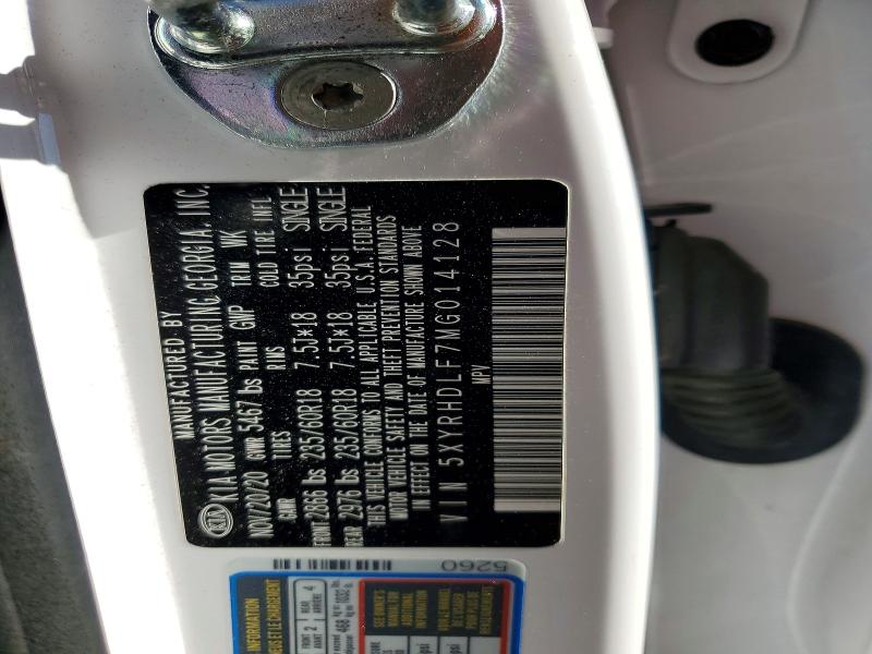 Photo 14 from auction – 2021 KIA SORENTO EX with VIN 5XYRHDLF7MG014128