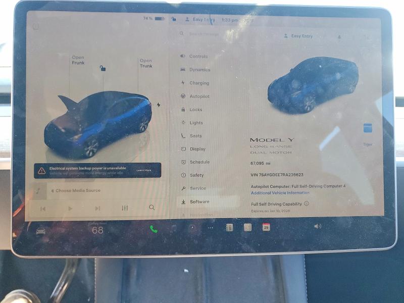 Photo 9 from auction – 2024 TESLA MODEL Y with VIN 7SAYGDEE7RA236623