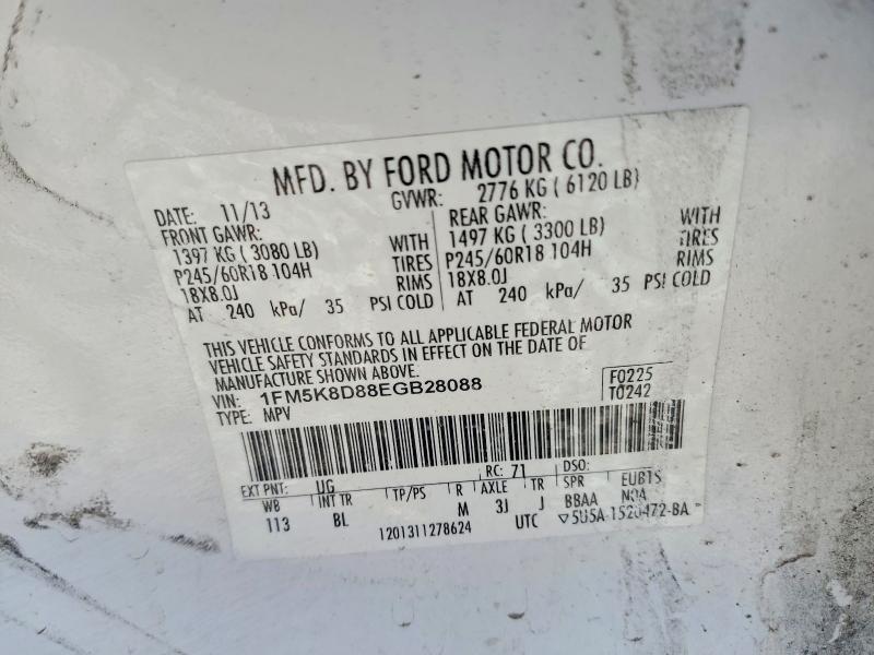Photo 14 from auction – 2014 FORD EXPLORER with VIN 1FM5K8D88EGB28088
