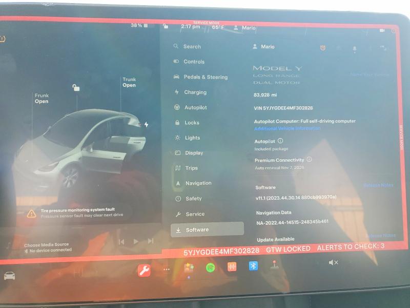 Foto 9 de la subasta – 2021 TESLA MODEL Y con VIN 5YJYGDEE4MF302828