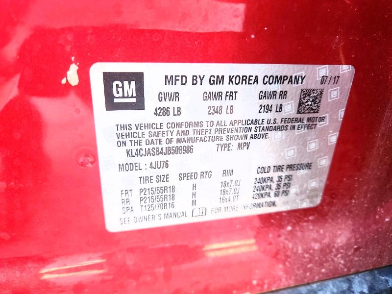 Photo 14 from auction – 2018 BUICK ENCORE PRE with VIN KL4CJASB4JB508986