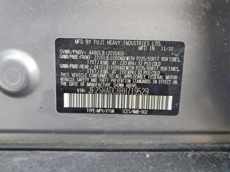Photo 14 from auction – 2011 SUBARU FORESTER with VIN JF2SHADC8BH719529