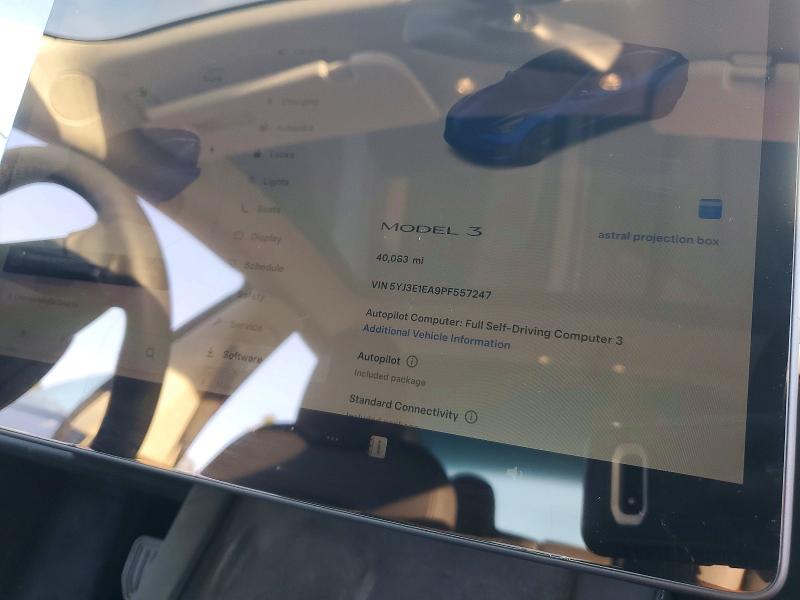 Photo 9 from auction – 2023 TESLA MODEL 3 with VIN 5YJ3E1EA9PF557247