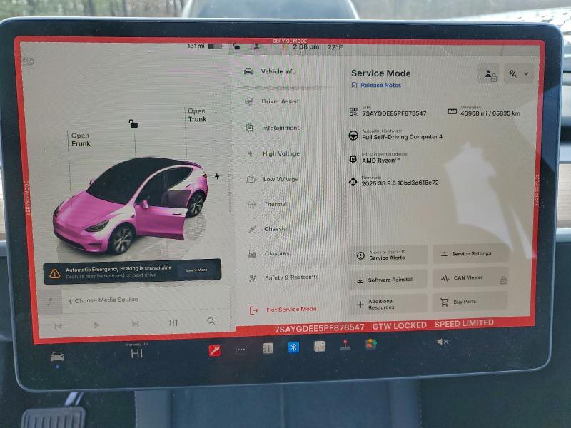 Photo 9 from auction – 2023 TESLA MODEL Y with VIN 7SAYGDEE5PF878547