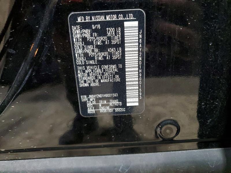 Photo 14 from auction – 2017 NISSAN ARMADA with VIN JN8AY2ND1H9001593