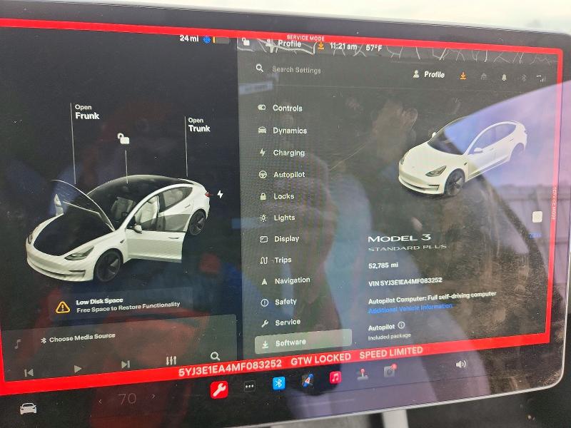 Photo 9 from auction – 2021 TESLA MODEL 3 with VIN 5YJ3E1EA4MF083252