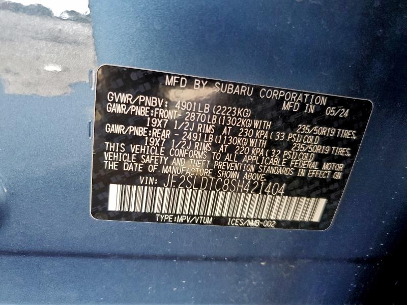Photo 14 from auction – 2025 SUBARU FORESTER T with VIN JF2SLDTC8SH421404