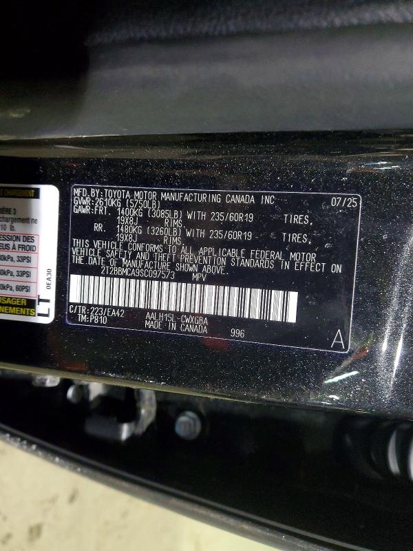 Photo 14 from auction – 2025 LEXUS RX 350H BA with VIN 2T2BBMCA9SC097573