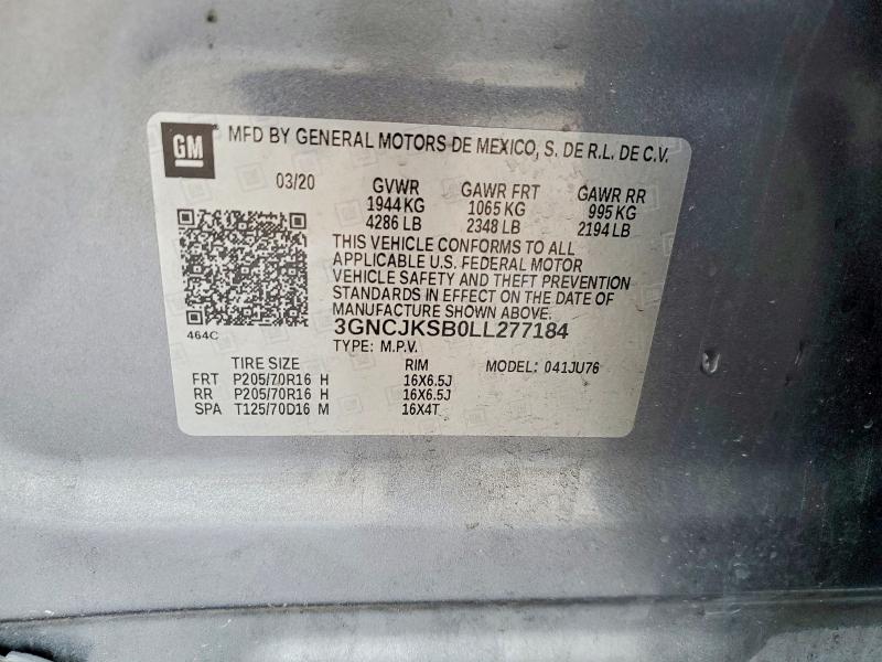 Photo 14 from auction – 2020 CHEVROLET TRAX LS with VIN 3GNCJKSB0LL277184