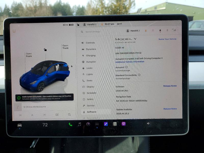 Photo 9 from auction – 2025 TESLA MODEL Y with VIN 7SAYGDED0SA374422