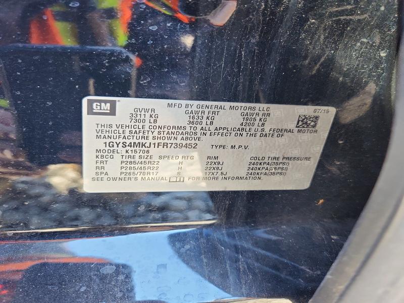 Photo 14 from auction – 2015 CADILLAC ESCALADE L with VIN 1GYS4MKJ1FR739452