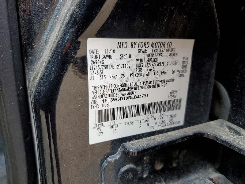 Photo 14 from auction – 2011 FORD F350 SUPER with VIN 1FT8W3DT0BEB44791