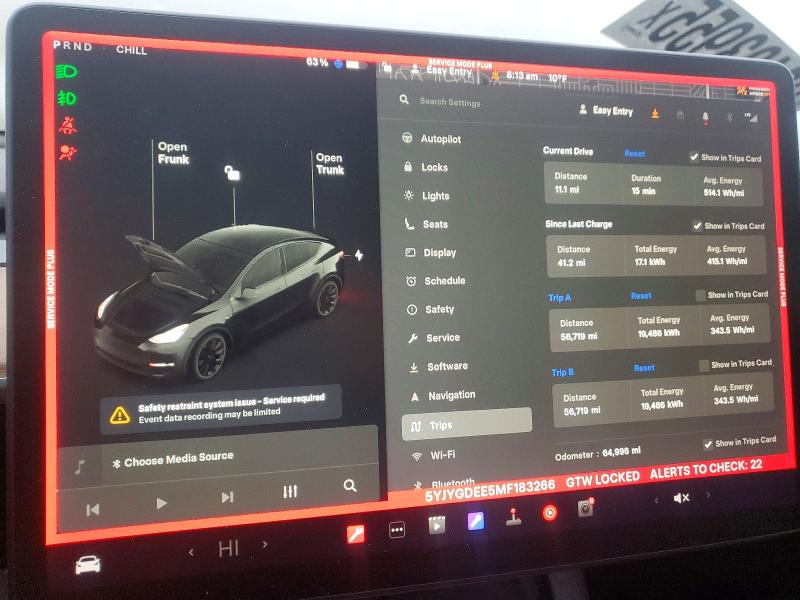 Photo 9 from auction – 2021 TESLA MODEL Y with VIN 5YJYGDEE5MF183266
