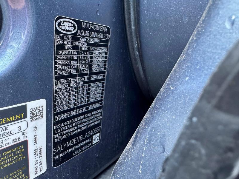 Фото 10 с аукциона – 2020 LAND ROVER RANGE ROVE с VIN SALYM2EV6LA240667