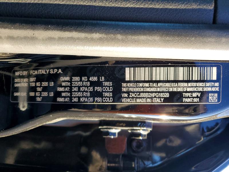 Photo 14 from auction – 2017 JEEP RENEGADE with VIN ZACCJBBB2HPG18320