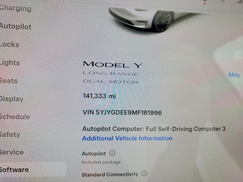 Photo 9 from auction – 2021 TESLA MODEL Y with VIN 5YJYGDEE9MF161996