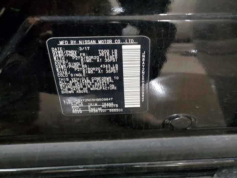 Photo 14 from auction – 2017 NISSAN ARMADA SV with VIN JN8AY2NC5H9509847