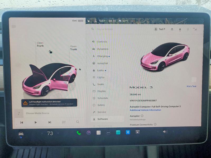 Photo 9 from auction – 2023 TESLA MODEL 3 with VIN 5YJ3E1EA6PF693867