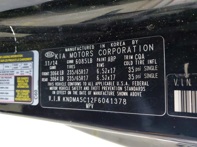 Photo 14 from auction – 2015 KIA SEDONA L with VIN KNDMA5C12F6041378