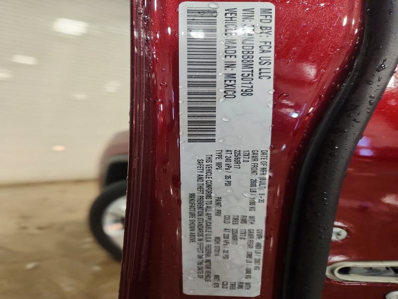 Photo 14 from auction – 2021 JEEP COMPASS LA with VIN 3C4NJDBB8MT501798