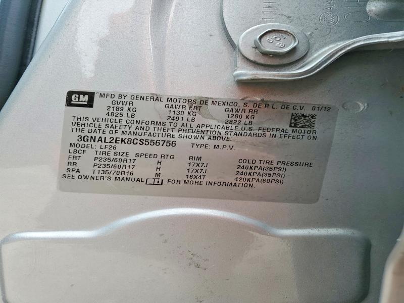 Фото 14 с аукциона – 2012 CHEVROLET CAPTIVA SP с VIN 3GNAL2EK8CS556756