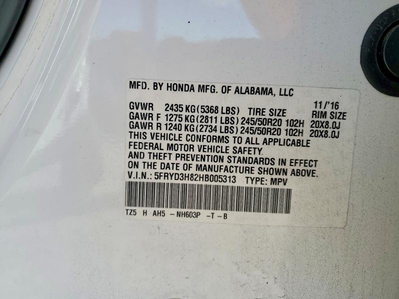 Photo 14 from auction – 2017 ACURA MDX with VIN 5FRYD3H82HB005313