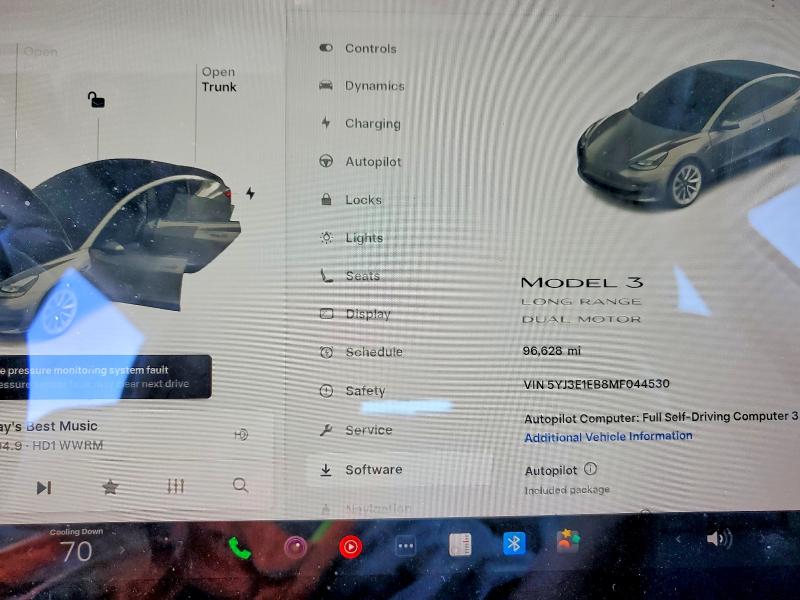 Photo 9 from auction – 2021 TESLA MODEL 3 with VIN 5YJ3E1EB8MF044530