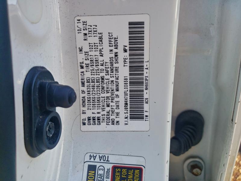 Photo 14 from auction – 2015 HONDA CR-V EXL with VIN 5J6RM4H7XFL008581