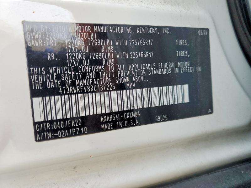 Photo 14 from auction – 2024 TOYOTA RAV4 with VIN 4T3RWRFV8RU137225