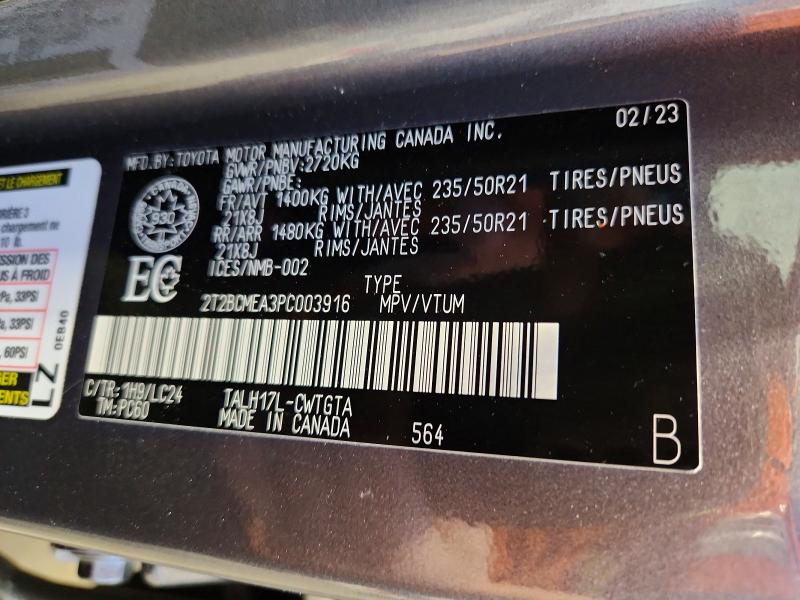 Photo 14 from auction – 2023 LEXUS RX with VIN 2T2BCMEA3PC003916